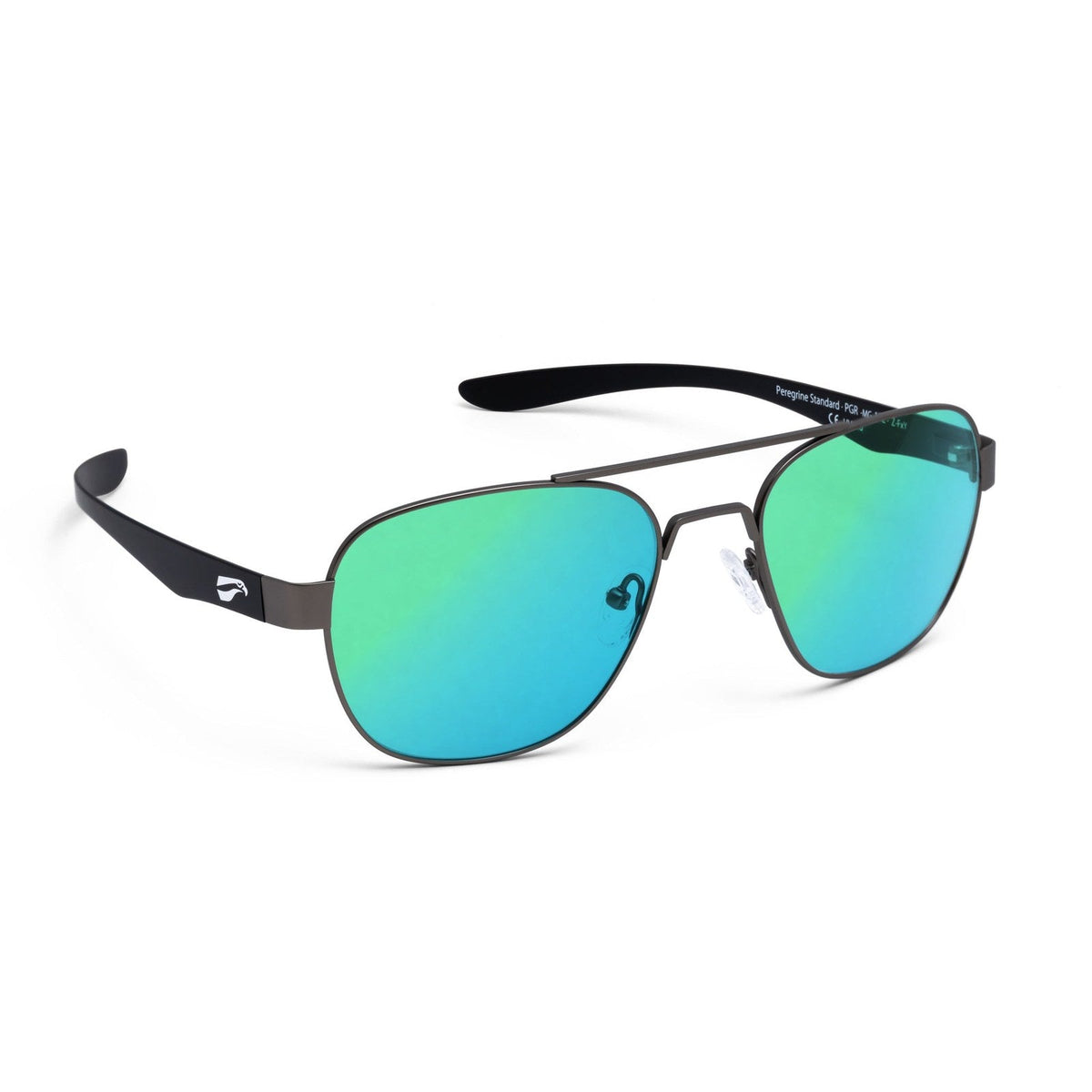 flying eyes peregrine titanium standard matte gun metal mirrored emerald