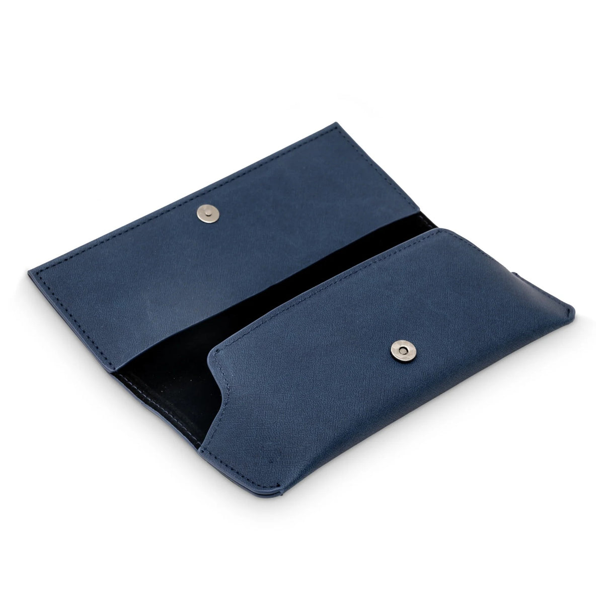 Flying Eyes soft-sided magnetic clasp eyewear case open showing interior pocket and magnetic snap closure