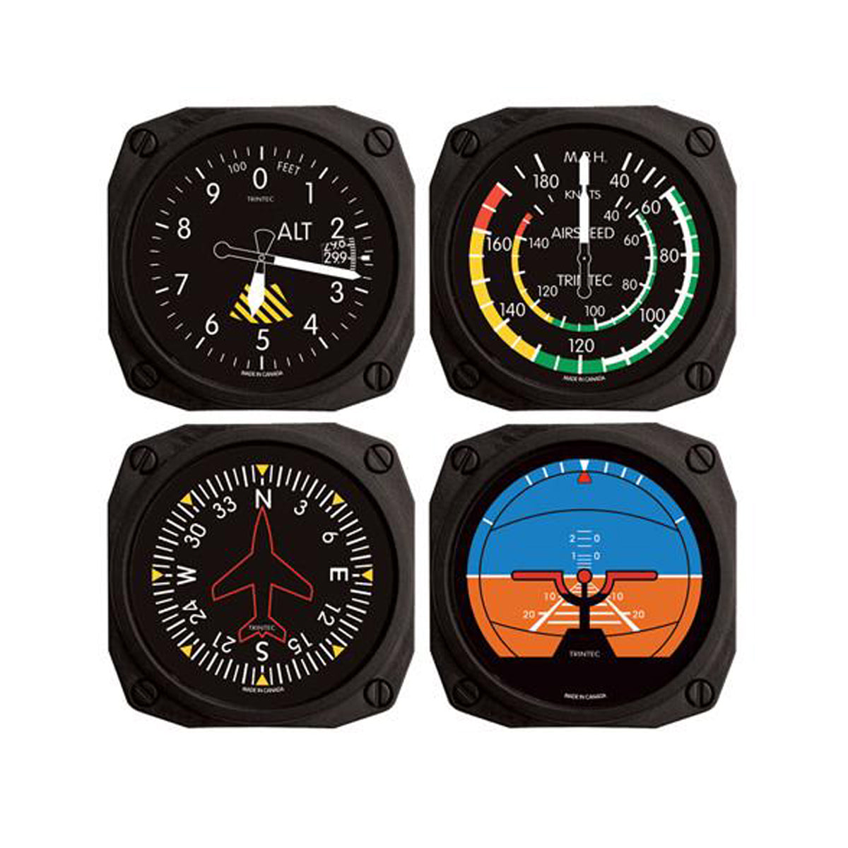 Trintec FMS-04 four-piece aircraft instrument refrigerator magnet set