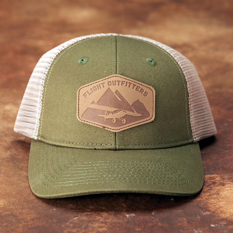 Flight Outfitters - Leather Patch Pilot Hat - Bush Pilot on Table