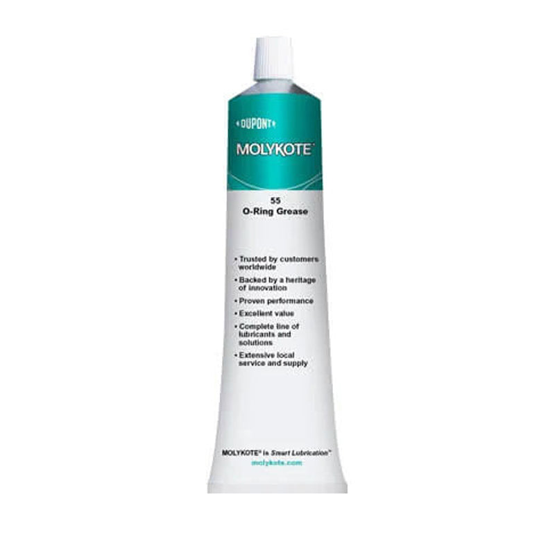 MOLYKOTE® 55 O-Ring Grease, 5.3oz tube outside of the box, silicone-based lubricant for seals and O-rings