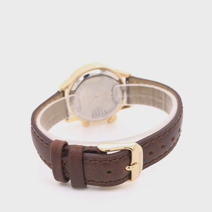 360-Degree View of Abingdon 16mm Oil-Tan Leather Watch Band with Matching Stitch in Brown – EZ Release Strap for Pilot Watches