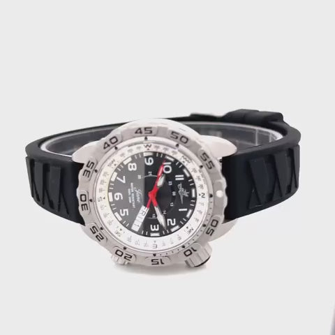 360-Degree Rotating View of Abingdon Jane “Outlaw” Tactical Watch with Tan Leather Strap and Gold-Tone Stainless Steel Case