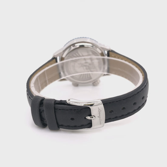 360-Degree View of Abingdon 16mm Oil-Tan Leather Watch Band with Matching Stitch in Black – EZ Release Strap for Pilot Watches