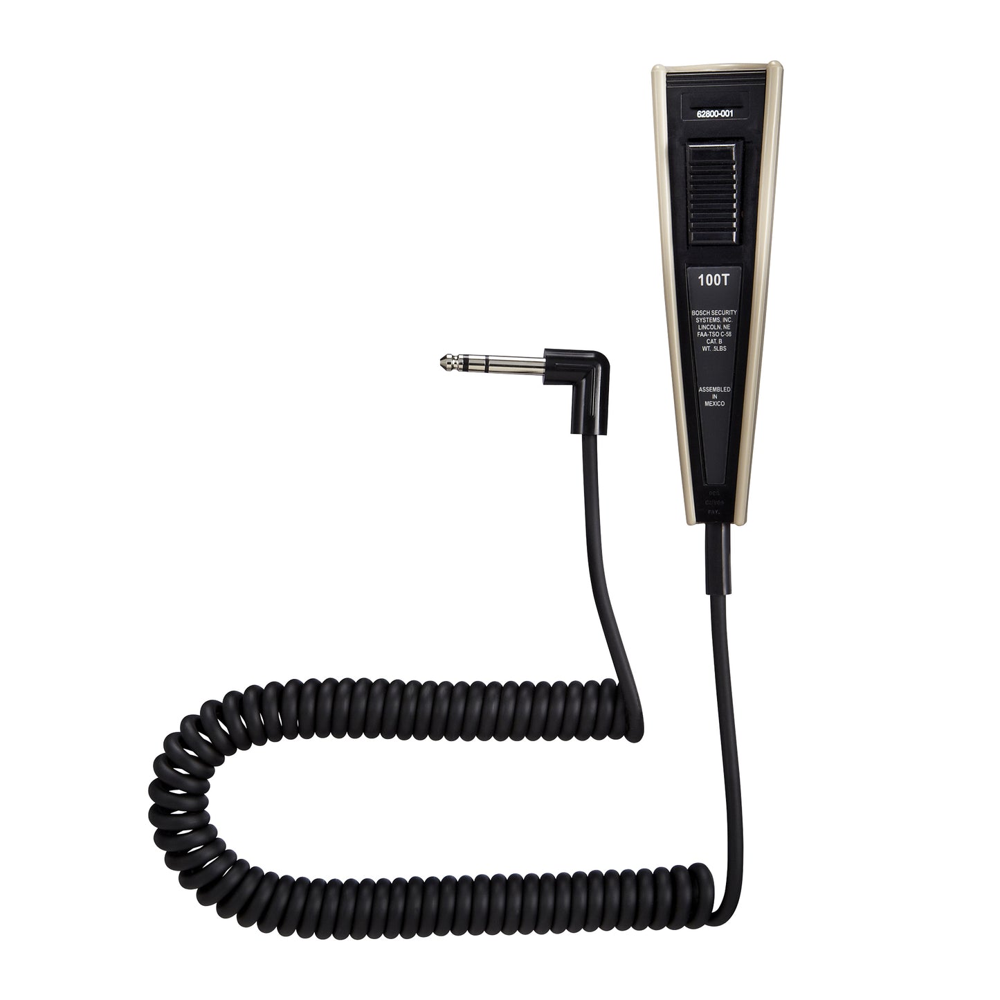 Telex 100T Piper handheld aviation microphone with push-to-talk switch, with cord