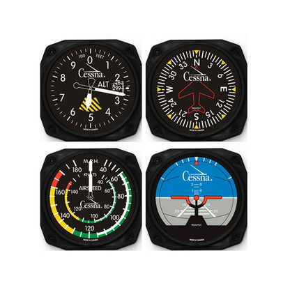 Trintec 9075-CES officially licensed Cessna four-piece aviation instrument coaster set