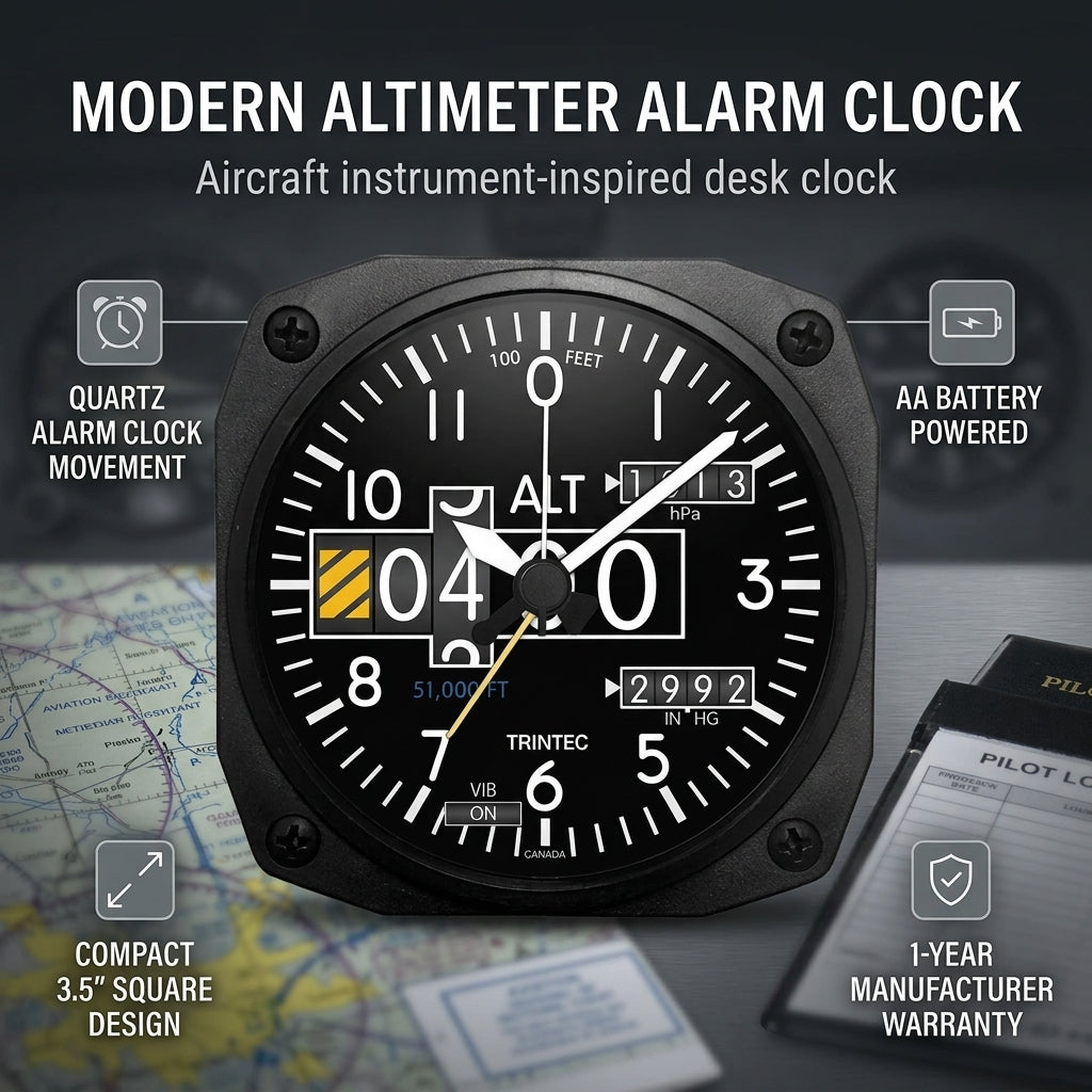 Trintec DM20 modern altimeter desk alarm clock product features