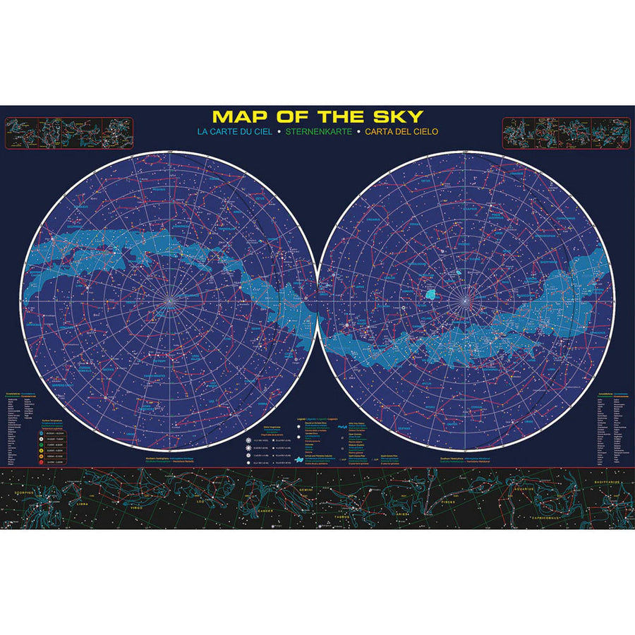 EuroGraphics Map of the Sky rolled and sleeved poster