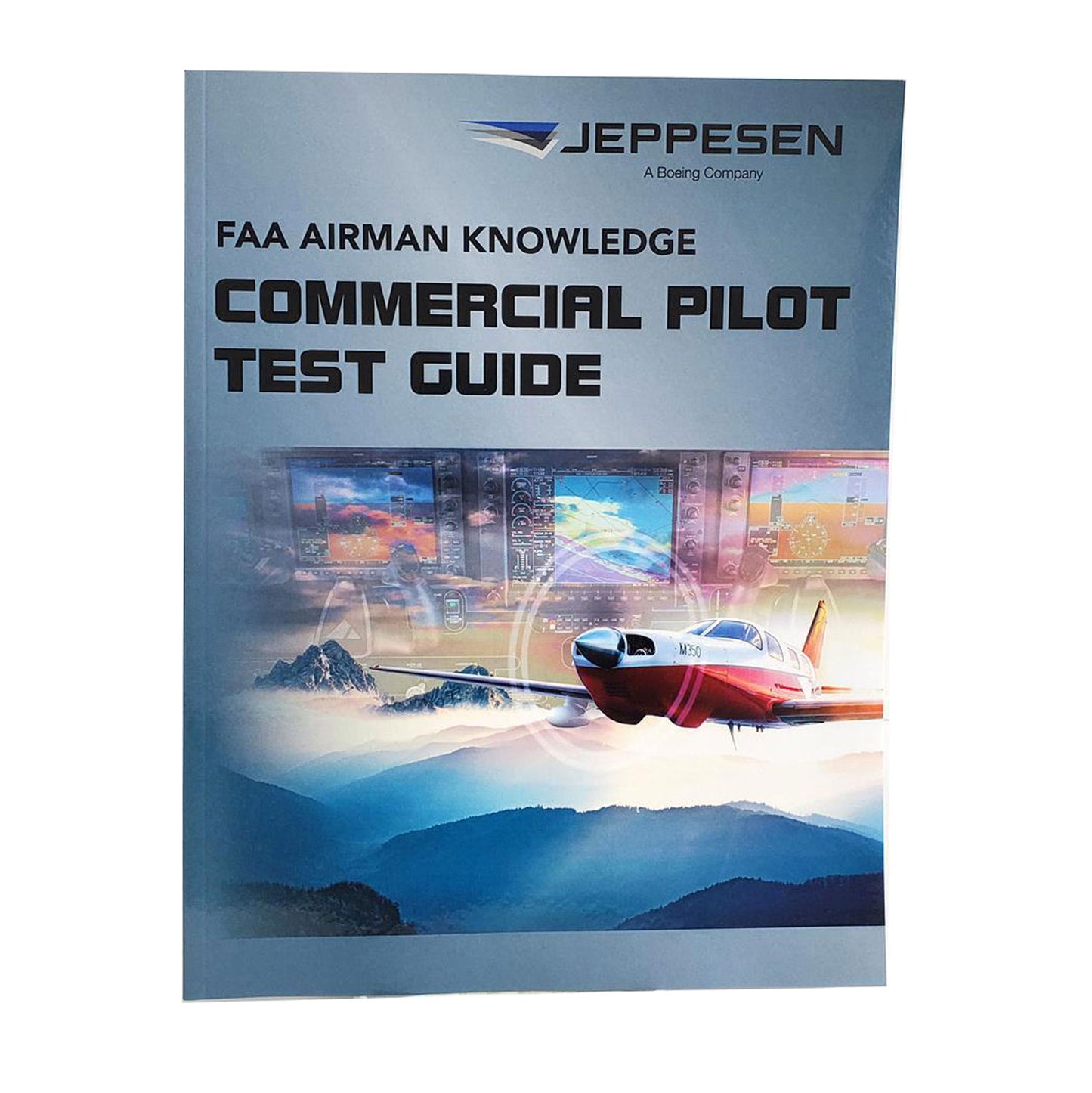Jeppesen Commercial Pilot Airmen Knowledge Test Guide – FAA Exam Prep with Study Questions, Explanations, and Full-Color Figures