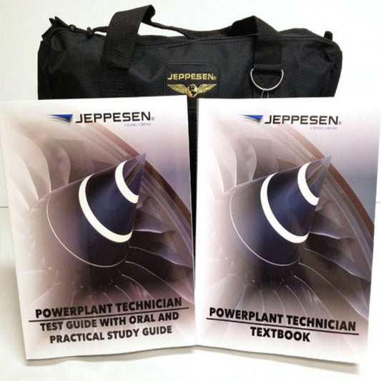 Jeppesen A&P Powerplant Kit – Includes Powerplant Textbook, Test Guide & Student Bag (PN 10011869, JS302184)