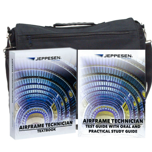 Jeppesen A&P Airframe Kit – Includes Airframe Textbook, Test Guide & Student Flight Bag (PN 10011884, JS302128)