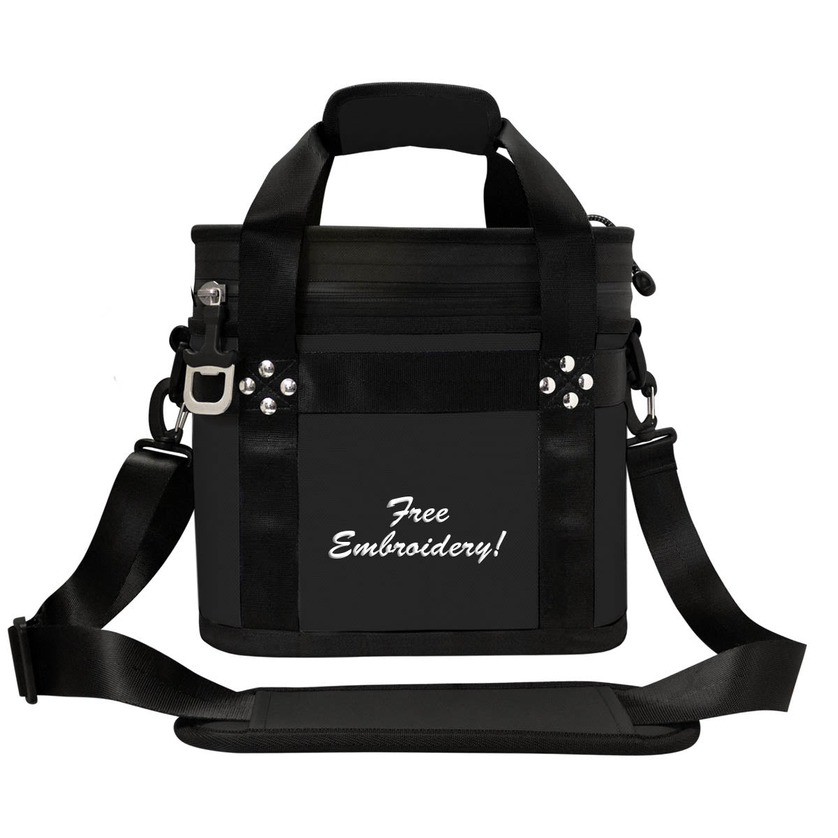 Club Glove - TRS Ballistic Ice Box features a bottle opener and is the front view with the text "Free Embroidery!" in white cursive