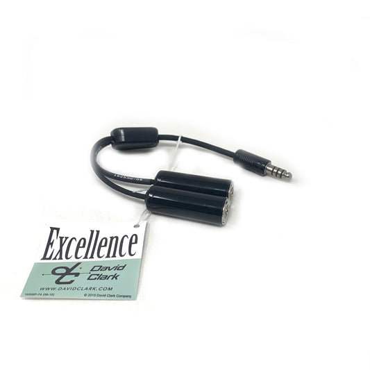 David Clark 18253G-06 GA to Helicopter Adapter – Converts PJ-068 & PJ-055 to U-174/U Plug