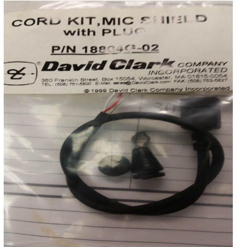 David Clark 18804G-02 Microphone Cord Assembly – 13 Inch Shielded Cable