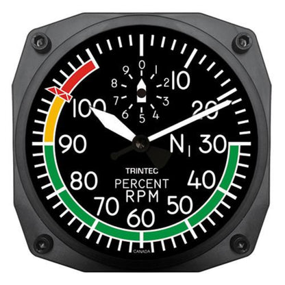 Trintec 2067 modern percent RPM instrument-style aviation clock