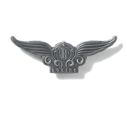 Boeing Heritage Stylized Wings Pin 585085010040 pewter-tone aviation lapel pin