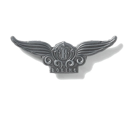 Boeing Heritage Stylized Wings Pin 585085010040 pewter-tone aviation lapel pin