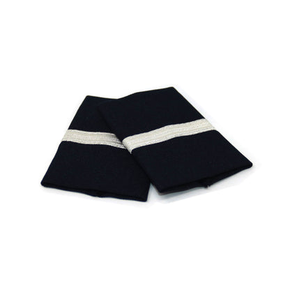 Navy Standard Epaulets - Metallic Silver - 1 Stripe