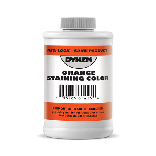 DYKEM Orange Opaque Staining Color 8 oz brush-in-cap industrial marking stain bottle