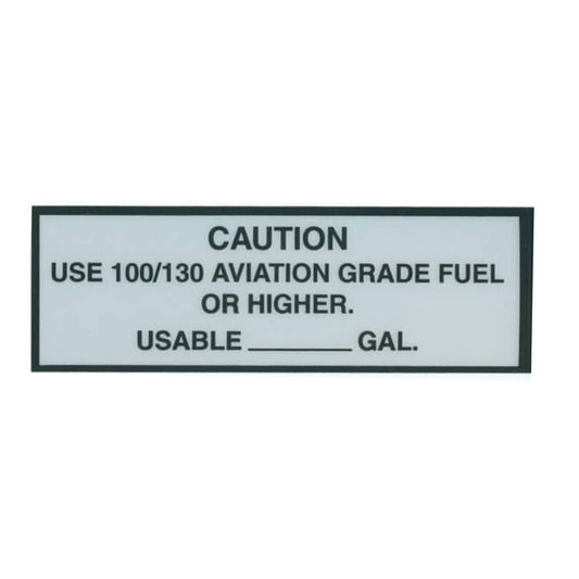 Tom Rubin Ent - 100/130 Aviation Fuel Placard, Sticker