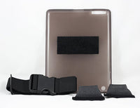 AppStrap® Gel Kneeboard components including gel case, leg strap, and tilt pads for iPad® 2/3/4