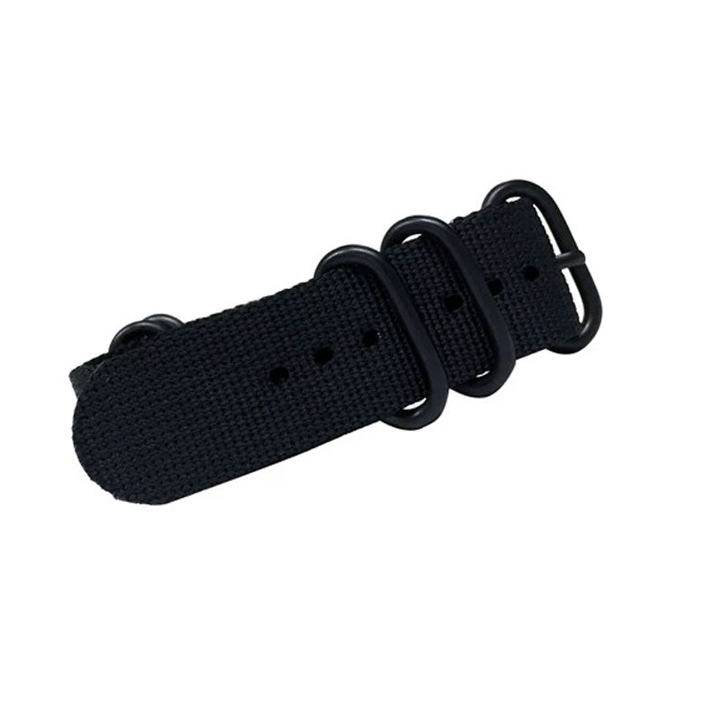 Trintec - 24MM Black Military Style Strap | BL-WS-24