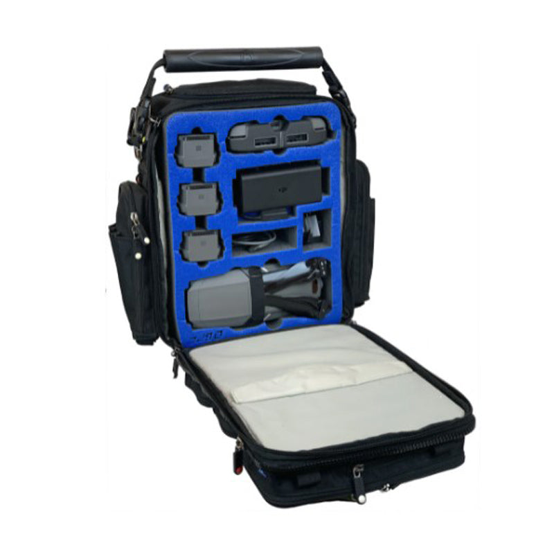 BrightLine Bags® D4 Quad Drone Bag – Angled View with Drone Secured in Foam