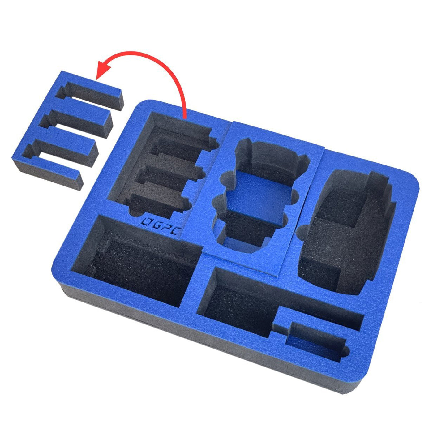 BrightLine Bags® Drone Foam Insert for DJI® Mavic Mini – Empty Foam Insert (Side View)