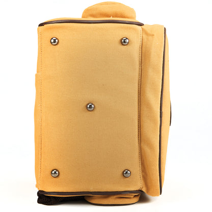 View of the bottom of the Flight Outfitters Bush Pilot Flight Bag, featuring protective cleats to keep the bag clean and dry.