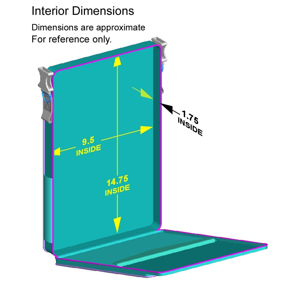BrightLine Bags® CS2-Tall Center Section – Interior Dimensions Diagram