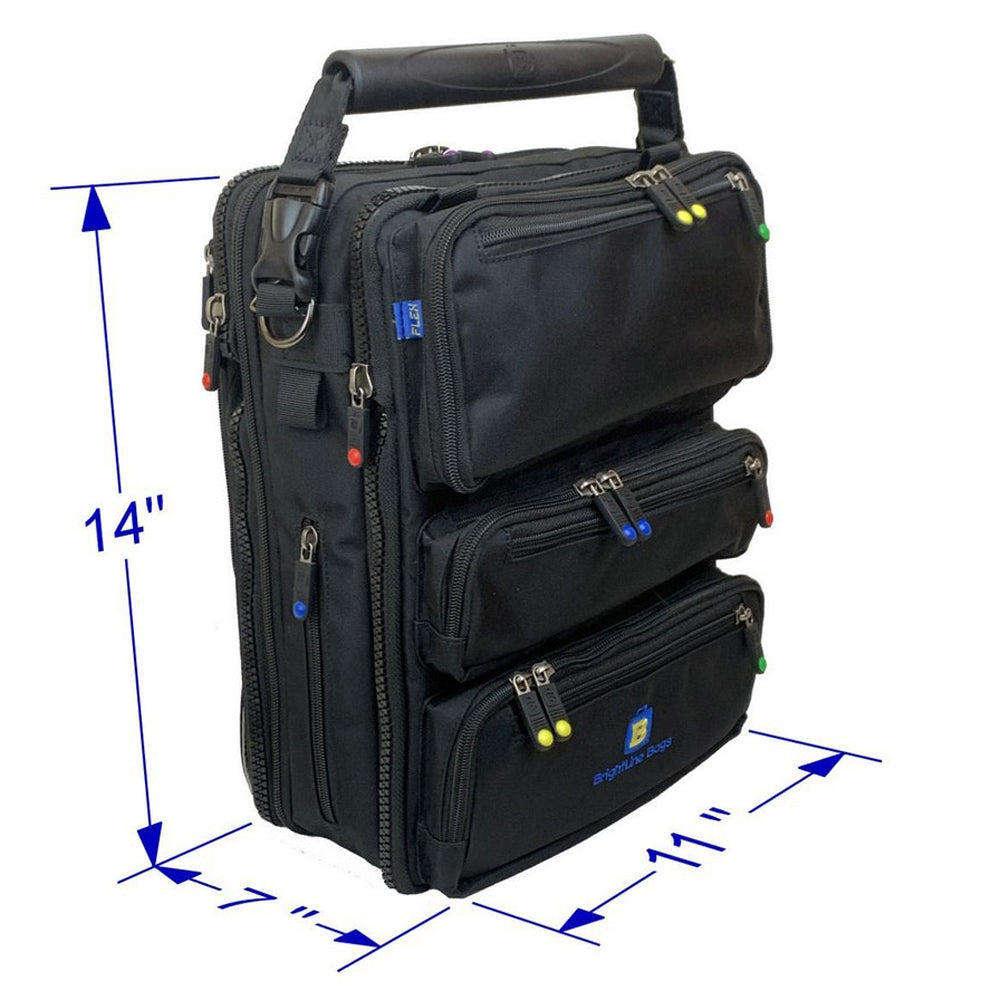 Left Exterior of BrightLine Bags® D3•Hover™ with Dimensional Overlay
