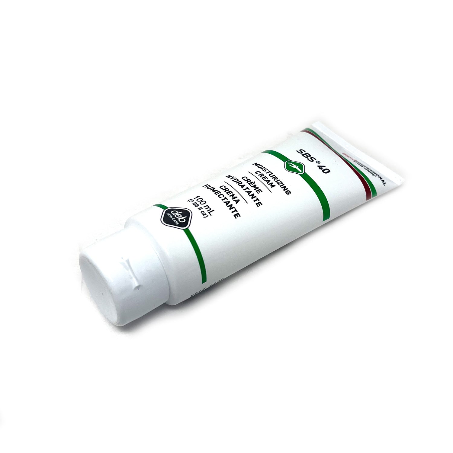 Deb Group SBS-40 Skin Conditioning Cream 100 ml tube front side view - SBS100ML, cream for skin protection and conditioning