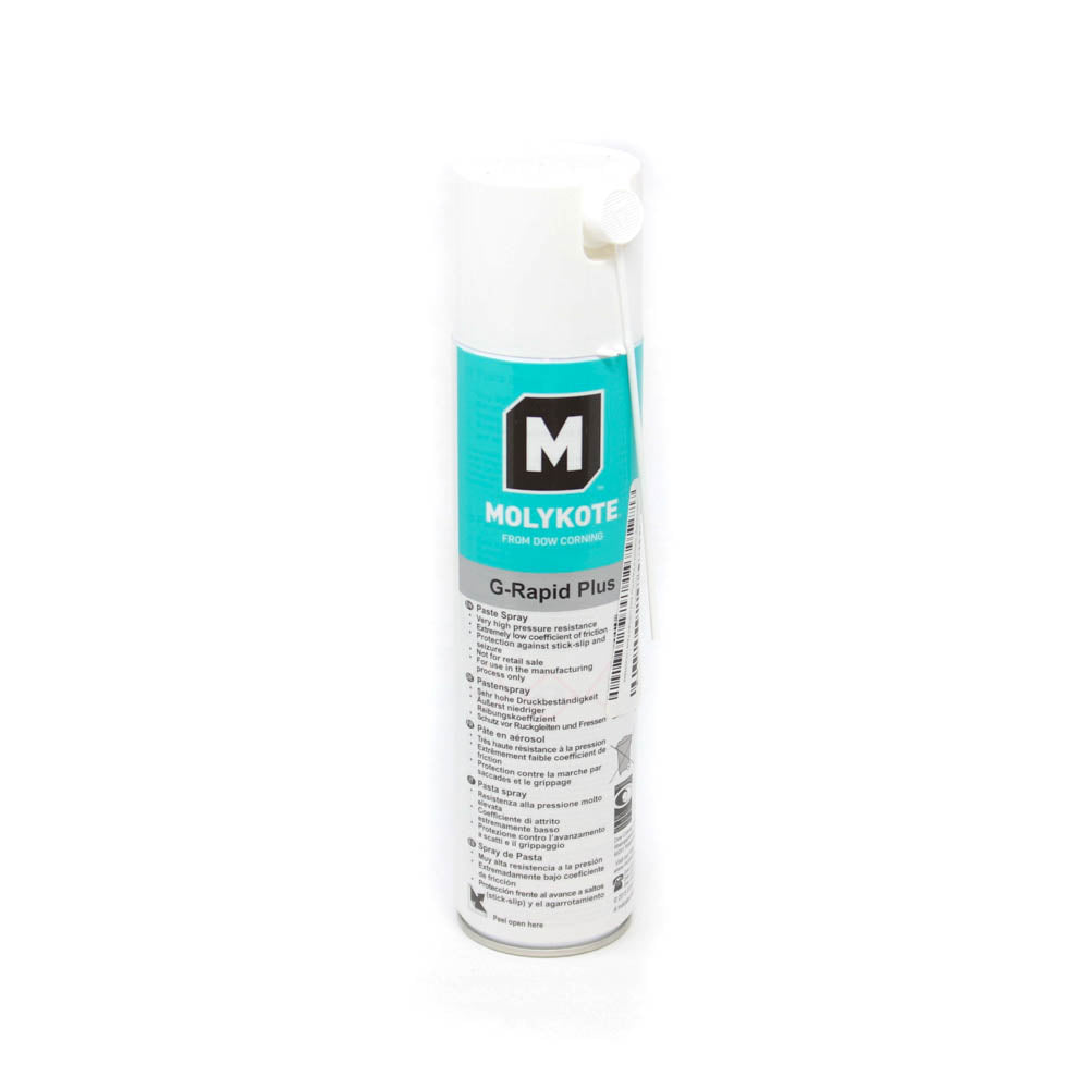 MOLYKOTE® G-Rapid Plus Paste Spray 13.5 oz aerosol can in old Dow Corning packaging - high-performance assembly lubricant