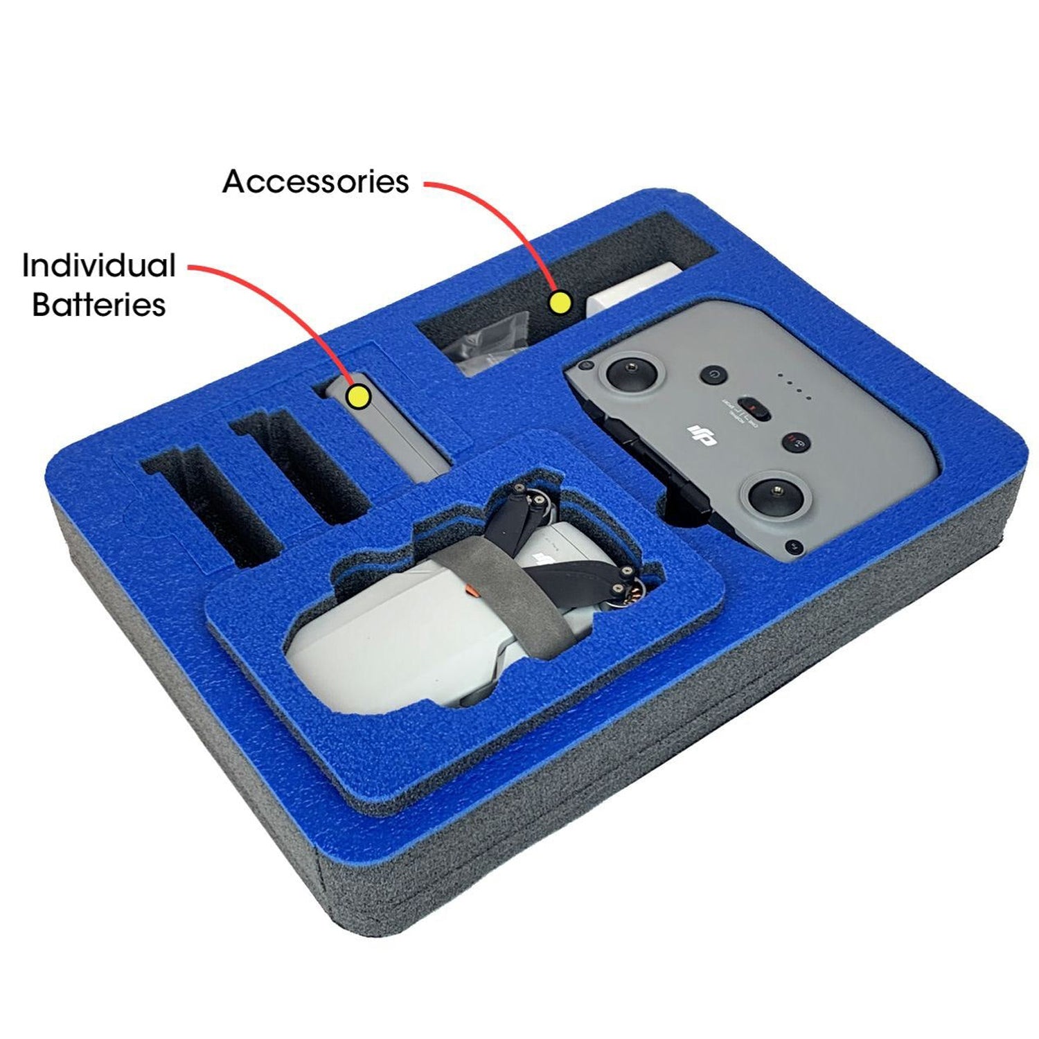 Battery and Accessory Compartments in BrightLine Bags® DJI® Mini 2™ Insert