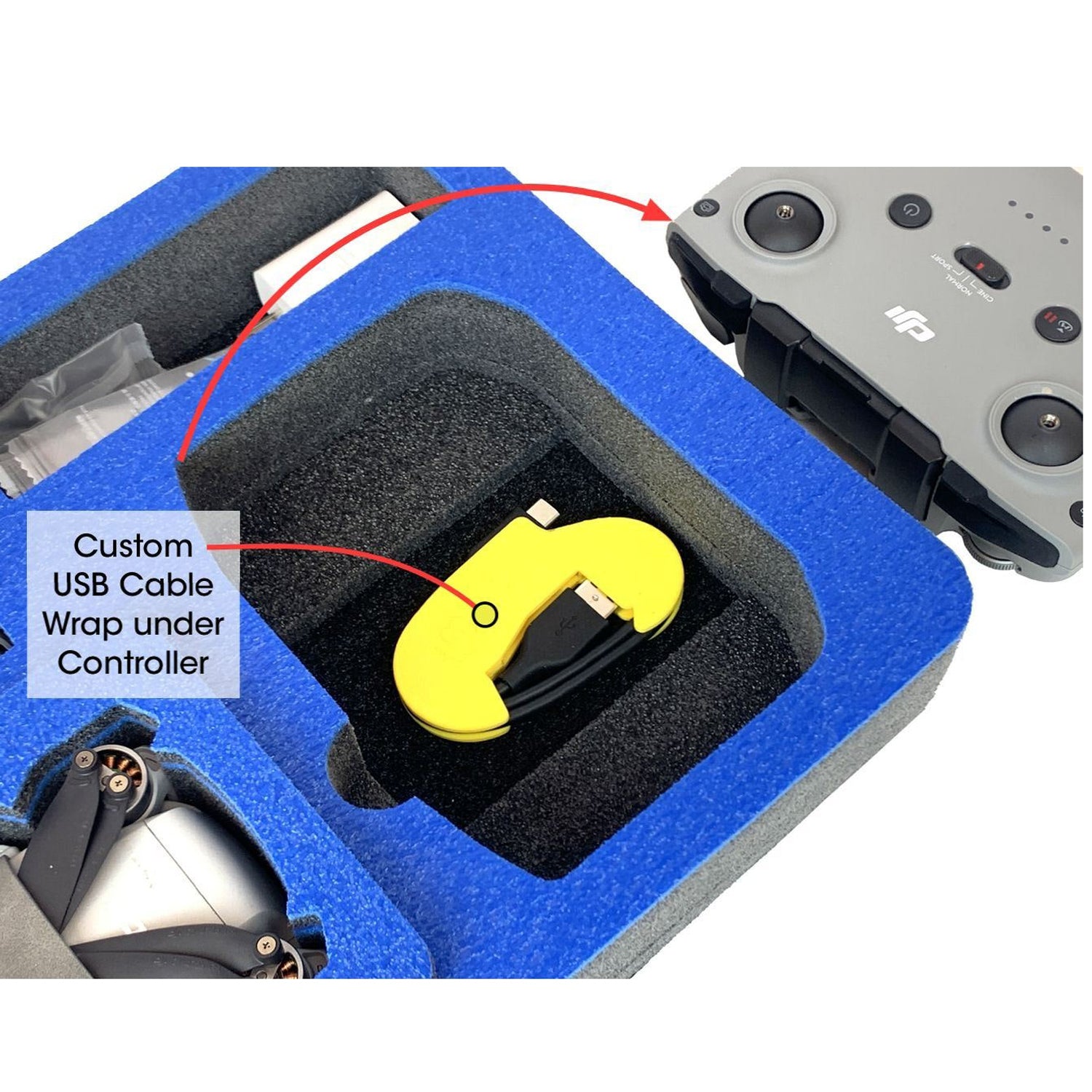 USB Cable Wrap Inside BrightLine Bags® DJI® Mini 2™ Foam Insert