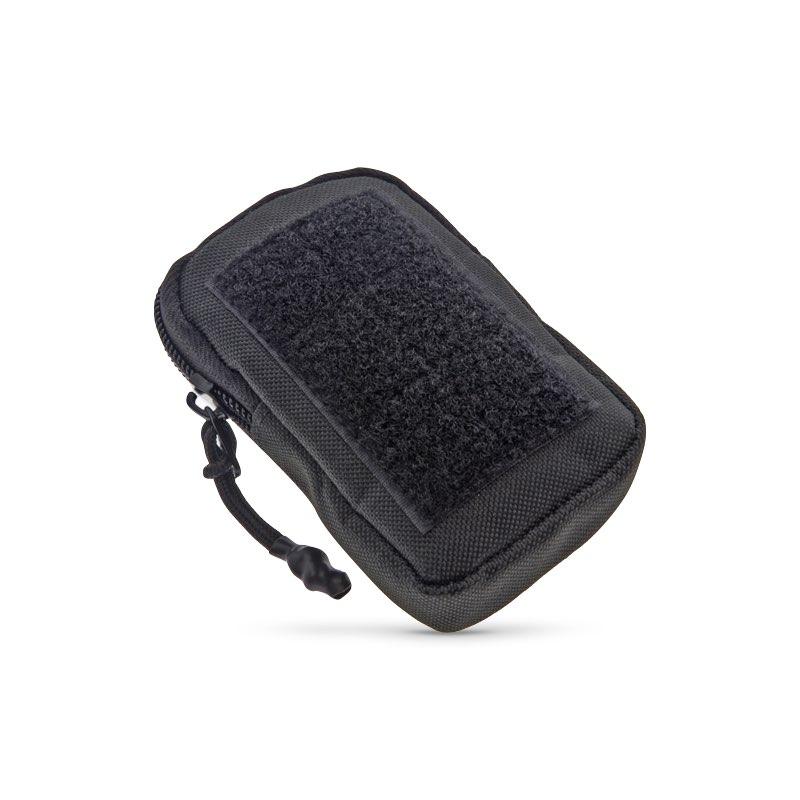 Flyboys kneeboard zipper pouch angled top-down view with hook-and-loop fastener panel and visible zipper, durable woven fabric