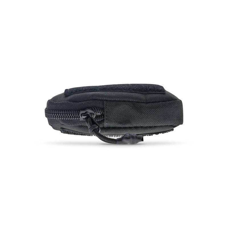 Flyboys kneeboard zipper pouch side profile with heavy-duty zipper, pull cord, Velcro patch, and structured boxy shape