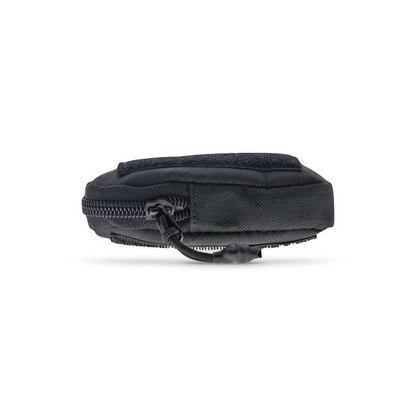 Flyboys kneeboard zipper pouch side profile with heavy-duty zipper, pull cord, Velcro patch, and structured boxy shape