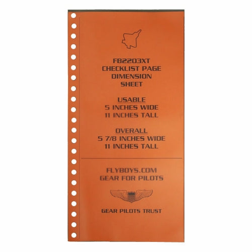 FlyBoys Extra Tall Checklist Cover with printed 5 x 11 size specifications