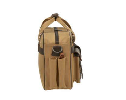 Side view of the Flight Outfitters Bush Pilot Folio Bag, showcasing its slim and portable profile.