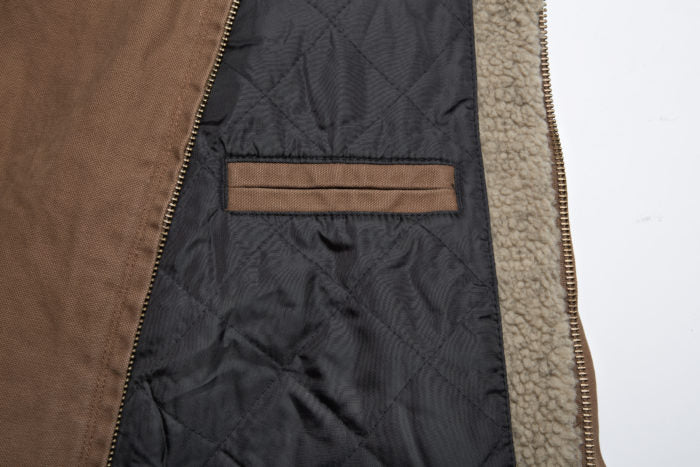 Interior pocket of Brown Flight Outfitters Bush Pilot Jacket