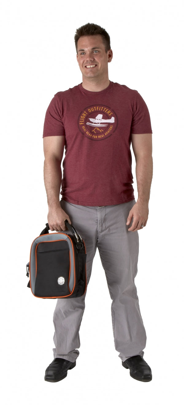 A man wearing the Flight Outfitters Expedition T-Shirt, highlighting its stylish and comfortable fit.
