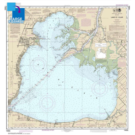 Lake St. Clair: Large Format NOAA Chart 14850