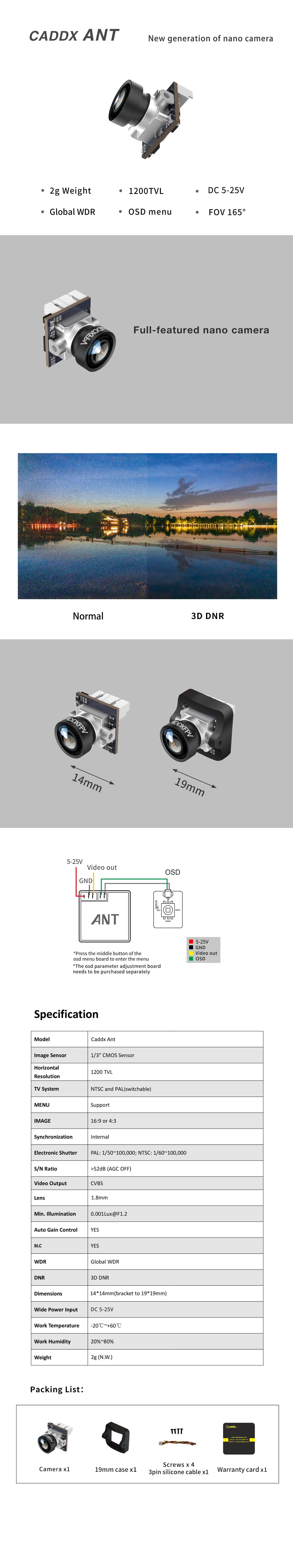 Caddx - Ant Analog Drone Camera