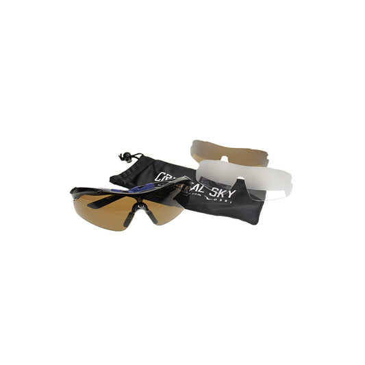 Crystal Sky Aviator Sunglasses W/ Brown & Clear Ifr Lenses