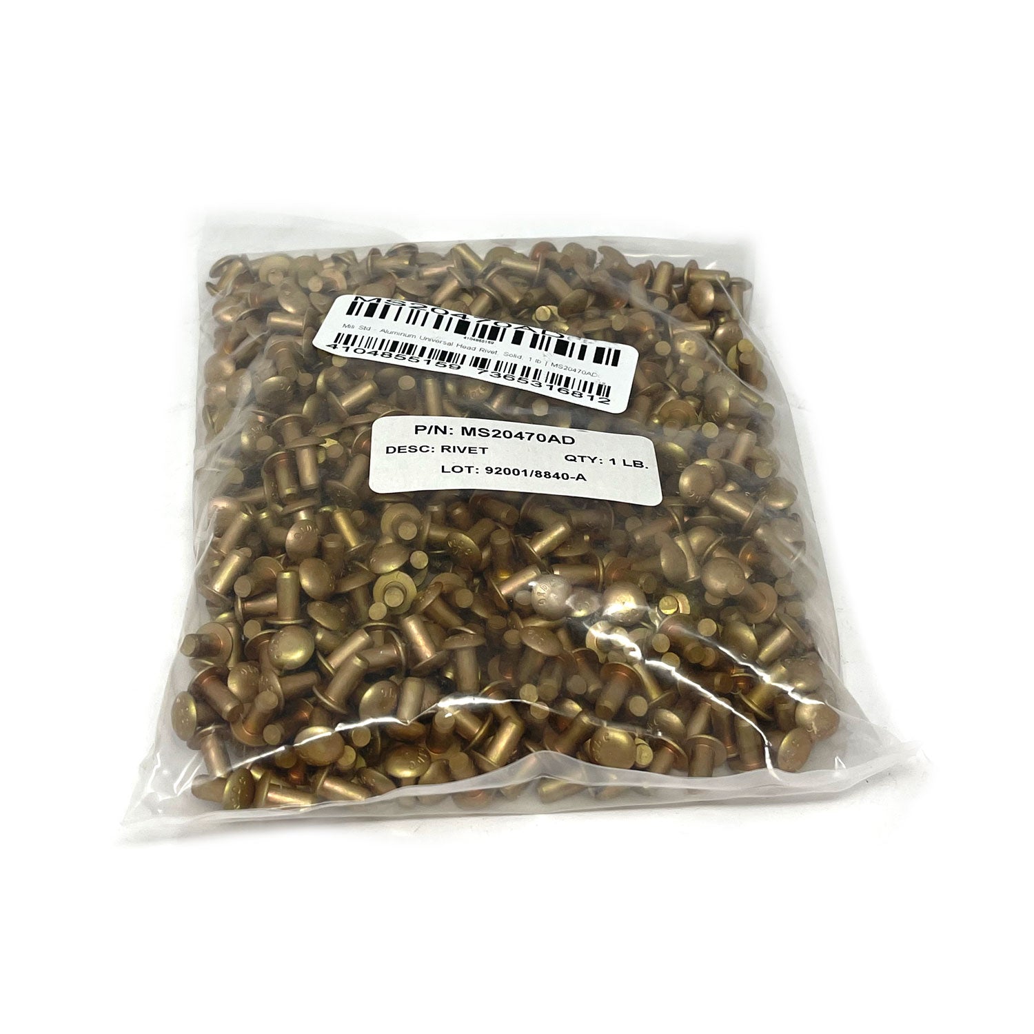 Military Std - Aluminum Universal Head Rivet, Solid, 1 lb | MS20470AD4 ...