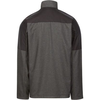 Back view of Flight Outfitters Men's Kodiak Jacket – black upper yoke with dark gray heather body and sleeves