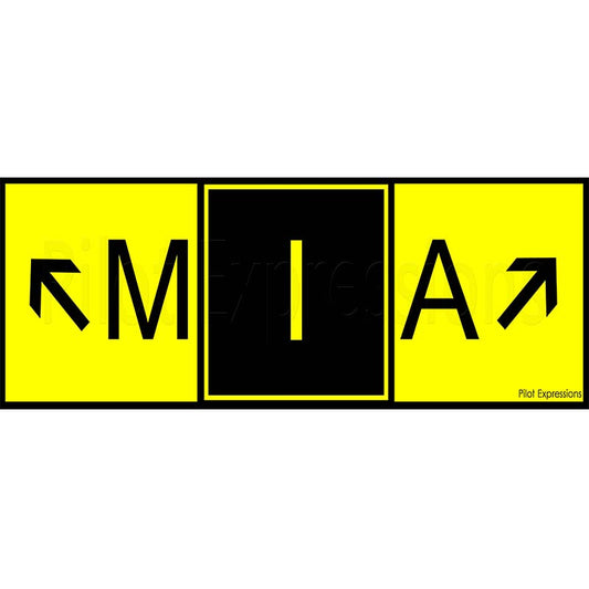 Pilot Expressions - Sticker Miami Taxiway Sign (Mia) | NPEX300-MIA
