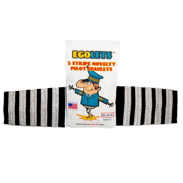 Aero Phoenix - Egolets, 5 Stripe GAG Epaulets, Silver/Navy