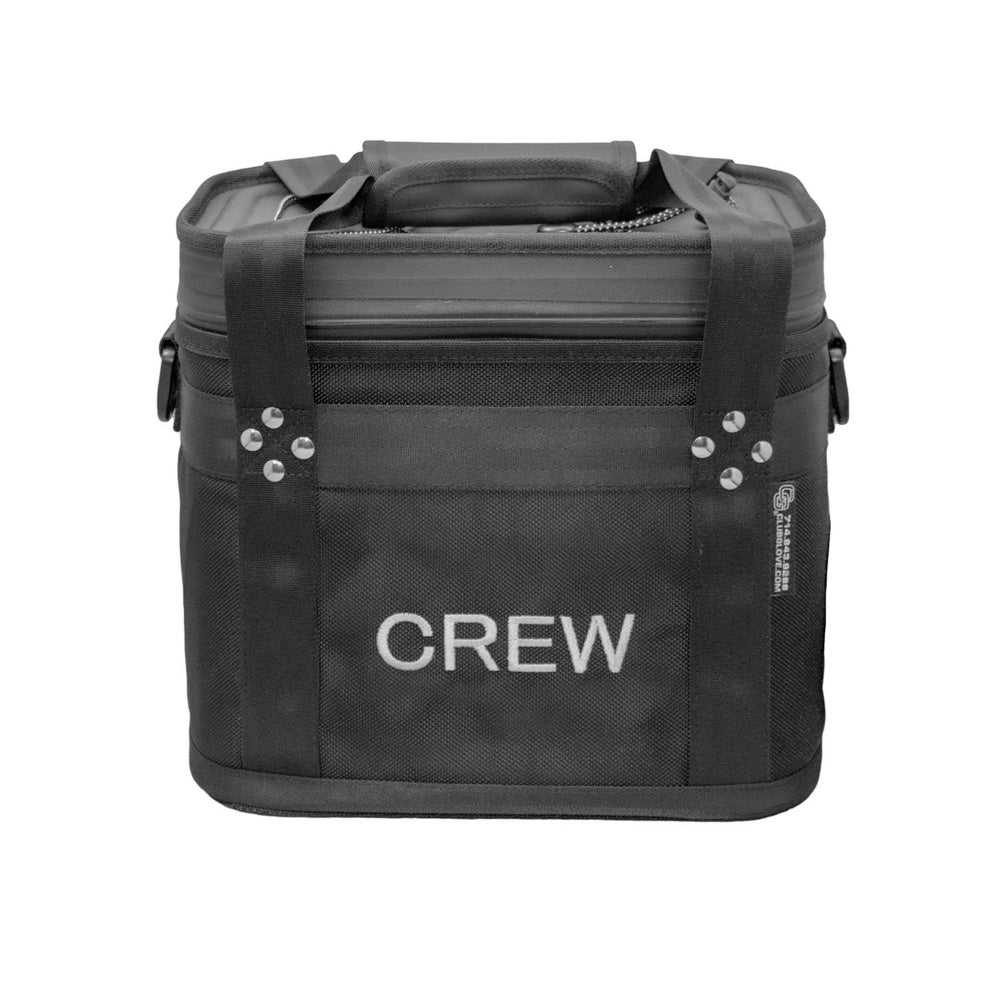 Club Glove TRS Ballistic Ice Box front-facing view with custom CREW embroidery in white capital letters